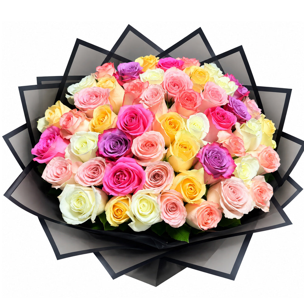 Pastel Rainbow Rose Bouquet