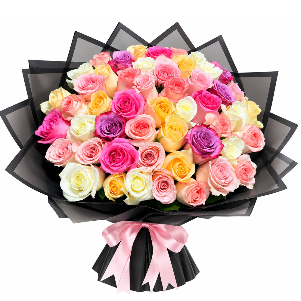 Pastel Kaleidoscope Rose Bouquet