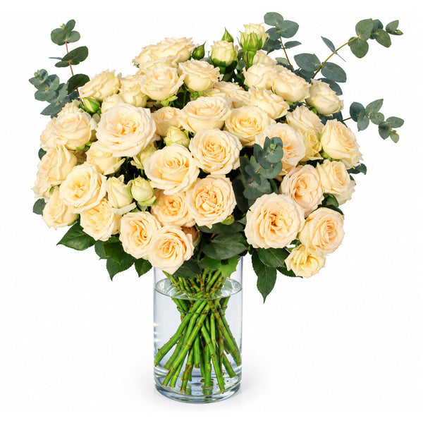 Ivory Rose Glass Vase