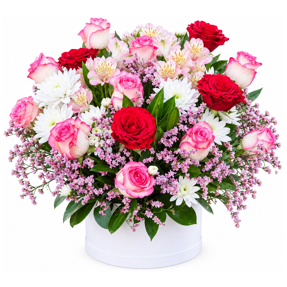Ruby and Blush Mixed Flower Box