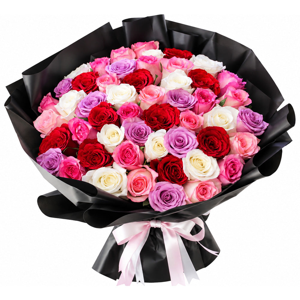 Ruby and Blush Rose Bouquet