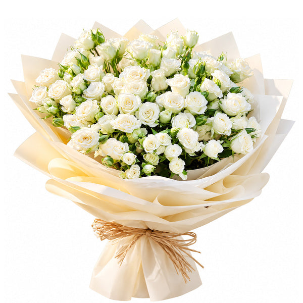 White Garden Rose Bouquet