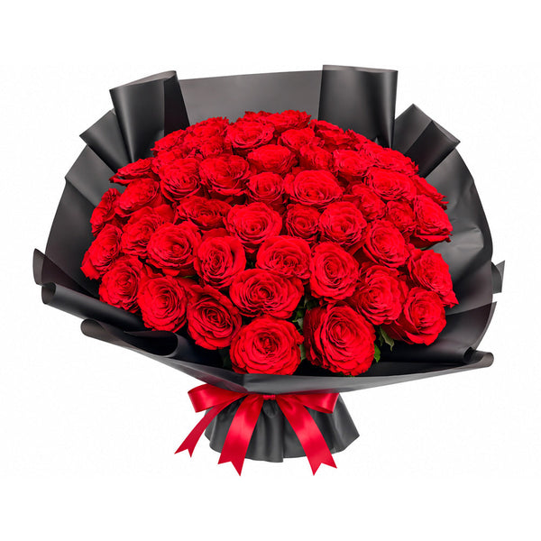 Red Ribbon Rose Bouquet