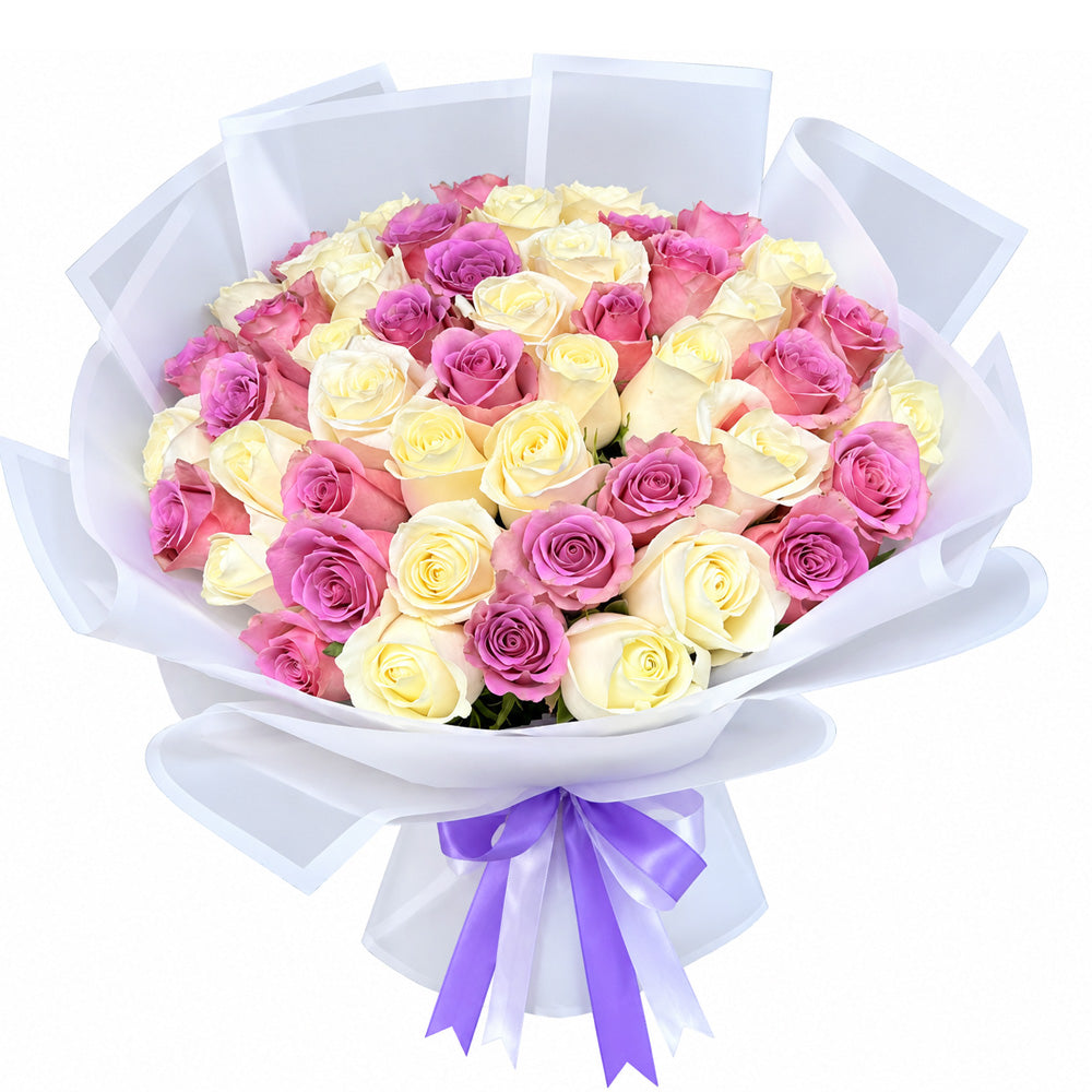 Pastel Rose Ribbon Bouquet